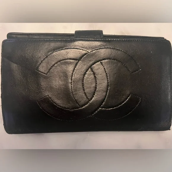 CHANEL CC Logo Vintage Leather Long Wallet - Picture 5 of 14